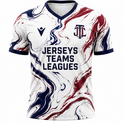 Jerseys Teams Leagues White, Navy & Maroon Marble Performance Football Jersey – Premium Soccer Shirt