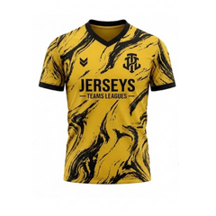 JerseysTeamsLeagues Yellow & Black Marble Performance Football Kit – Premium Soccer Jersey and Shorts Set
