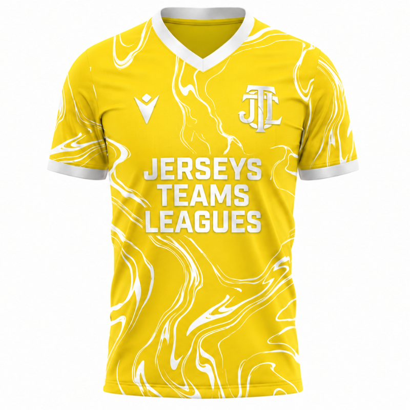 Jerseys Teams Leagues Yellow & White Marble Performance Football Jersey – Premium Soccer Shirt