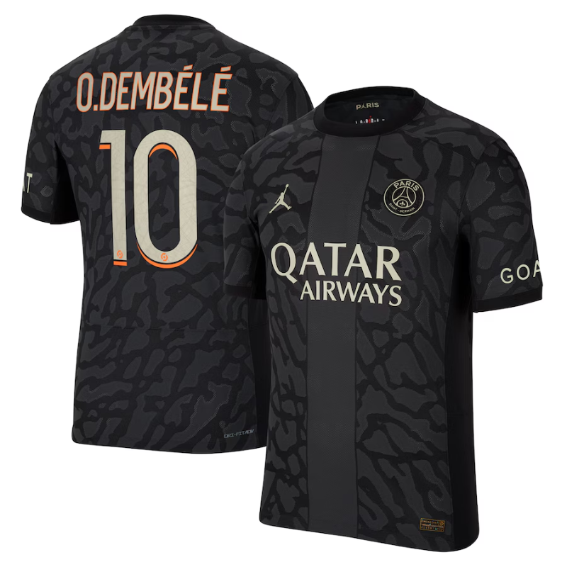 Jordan Brand Ousmane Dembélé Paris Saint-Germain Anthracite 2023/24 Third Match Authentic Player Jersey