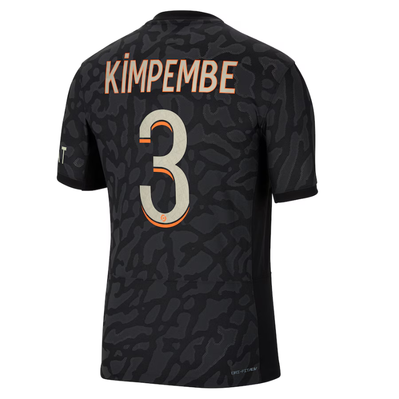 Jordan Brand Presnel Kimpembe Paris Saint-Germain Anthracite 2023/24 Third Match Authentic Player Jersey