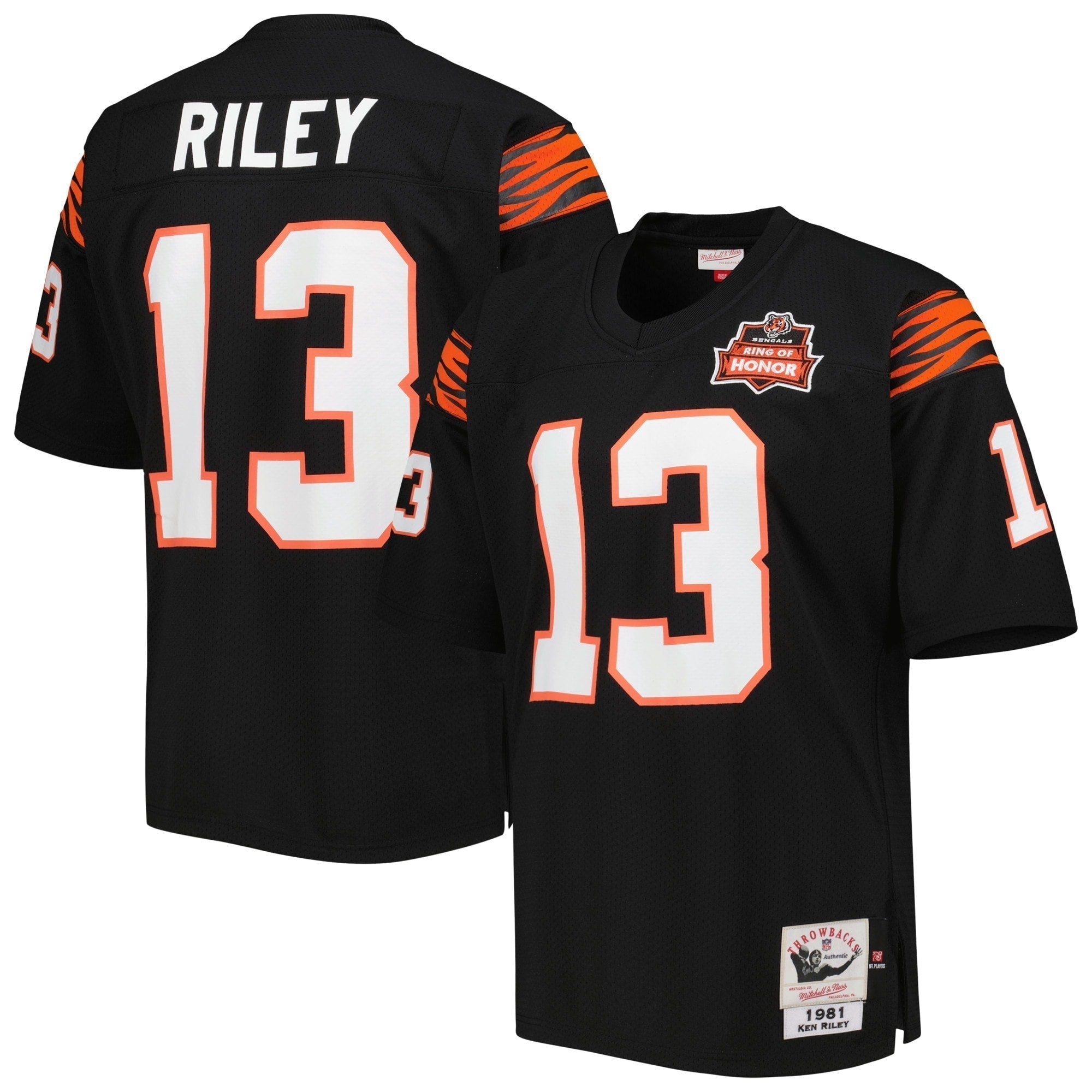 Ken Riley Cincinnati Bengals 1981 Mitchell & Ness Authentic Throwback Retired Player Jersey - Black Mitchell &amp; Ness