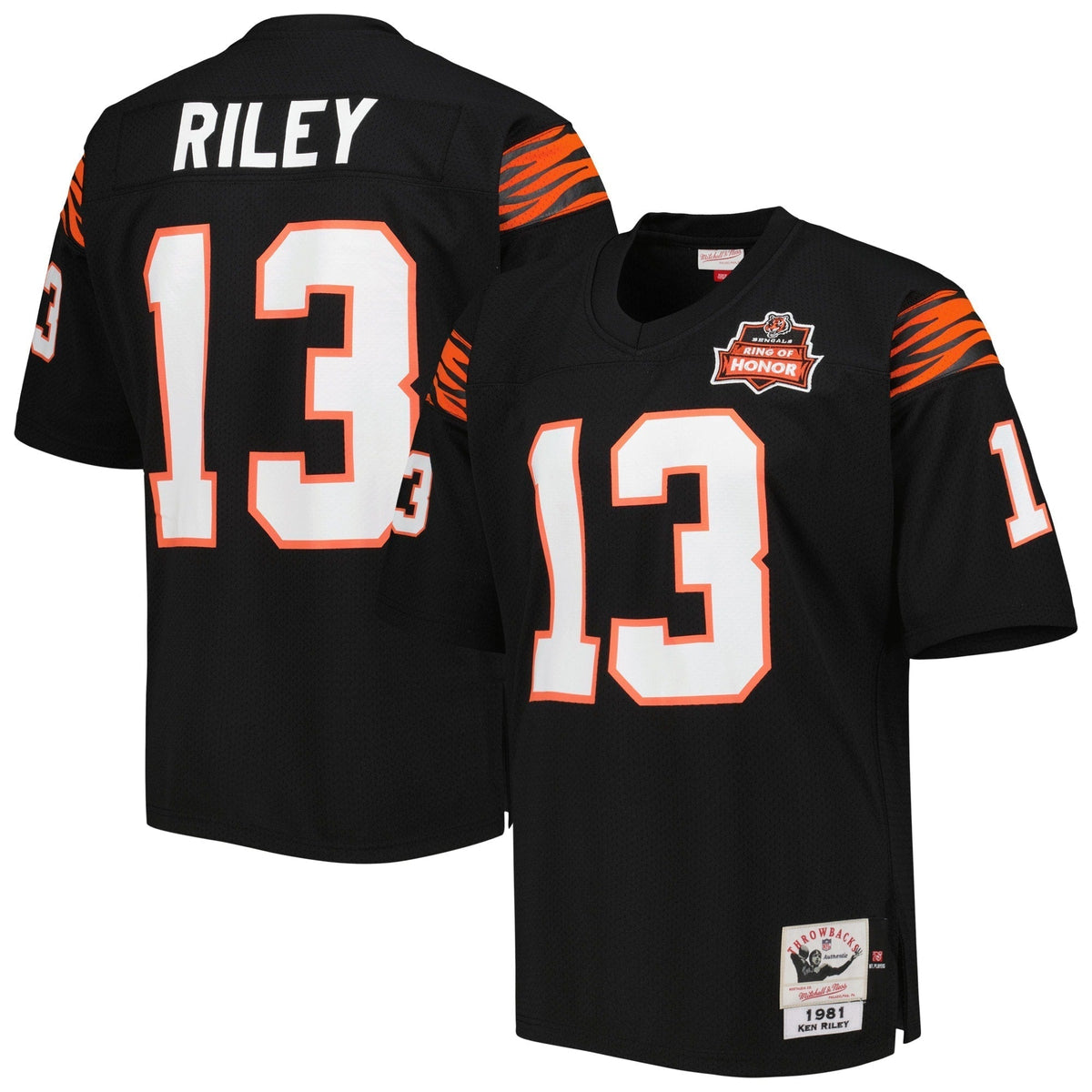 Ken Riley Cincinnati Bengals 1981 Mitchell & Ness Authentic Throwback Retired Player Jersey - Black Mitchell &amp; Ness