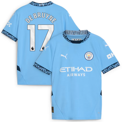 Kevin De Bruyne Manchester City 2024/25 Home Player Jersey - Light Blue