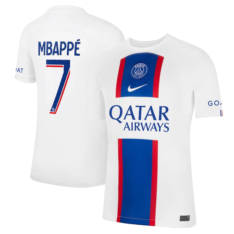 Kylian Mbappe Paris Saint-Germain Nike 2022/23 Third Breathe Stadium Player Jersey - White Nike