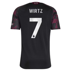 Liverpool Style Black & Burgundy Checkered Soccer Jersey (Wirtz)