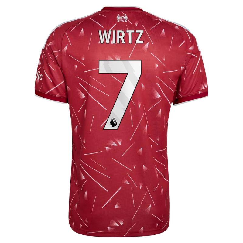 Liverpool Style Crimson Red Geometric Graphic Soccer Jersey (Wirtz)