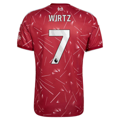 Liverpool Style Crimson Red Geometric Graphic Soccer Jersey (Wirtz)