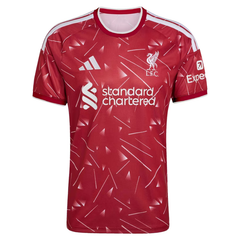 Liverpool Style Crimson Red Graphic Print Soccer Jersey (Salah)