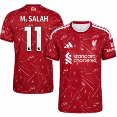 Liverpool Style Crimson Red Graphic Print Soccer Jersey (Salah)
