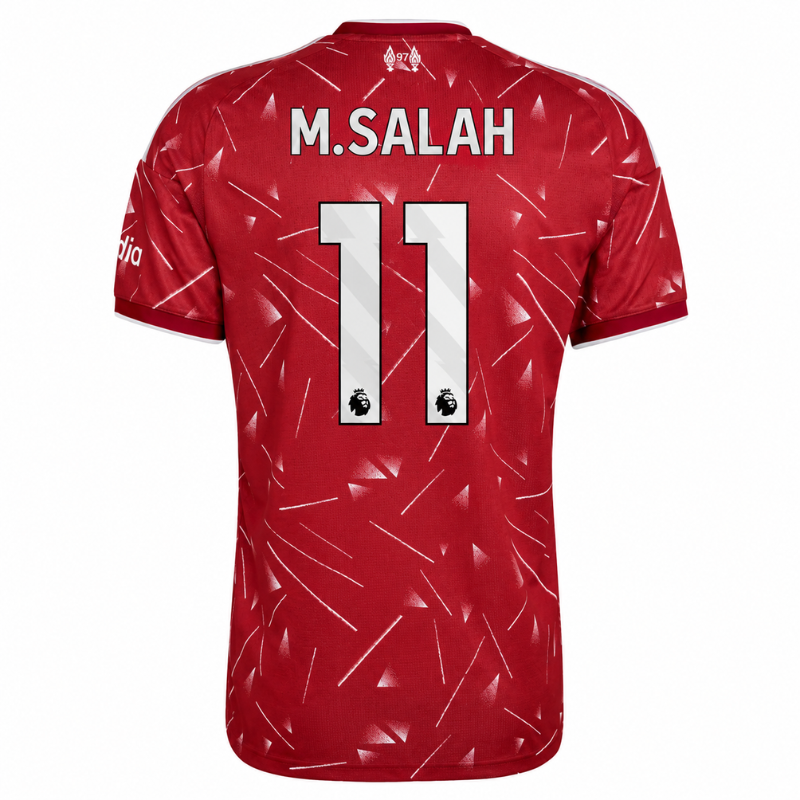 Liverpool Style Crimson Red Graphic Print Soccer Jersey (Salah)