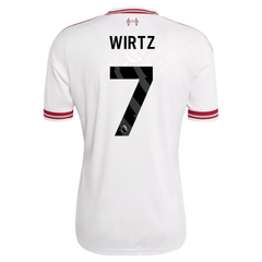 Liverpool Style White & Red Striped Trim Soccer Jersey (Wirtz)