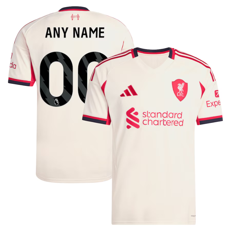 Liverpool adidas 2025/26 Away Custom Jersey - White Adidas