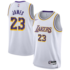 Los Angeles Lakers White & Purple Association Edition Basketball Jersey (LeBron)