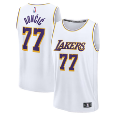 Los Angeles Lakers White & Purple Fastbreak Basketball Jersey  (Dončić)