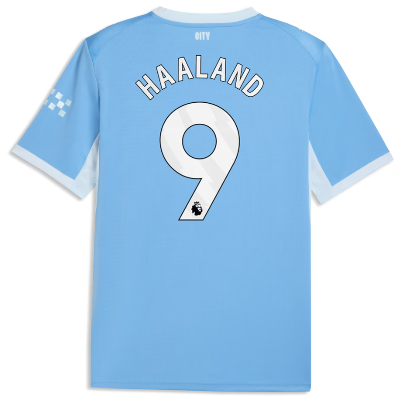 Manchester Style Sky Blue & White Soccer Jersey (Haaland)