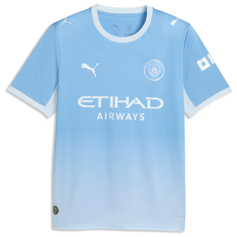Manchester Style Sky Blue & White Soccer Jersey (Haaland)