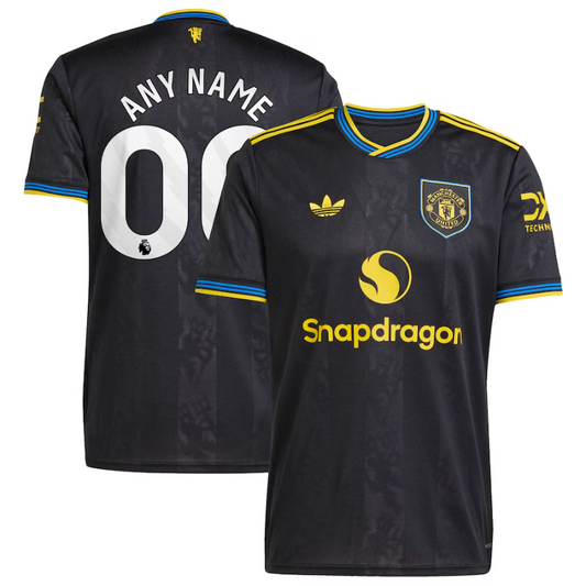 Manchester United adidas 2025/26 Third Custom Jersey - Black Adidas