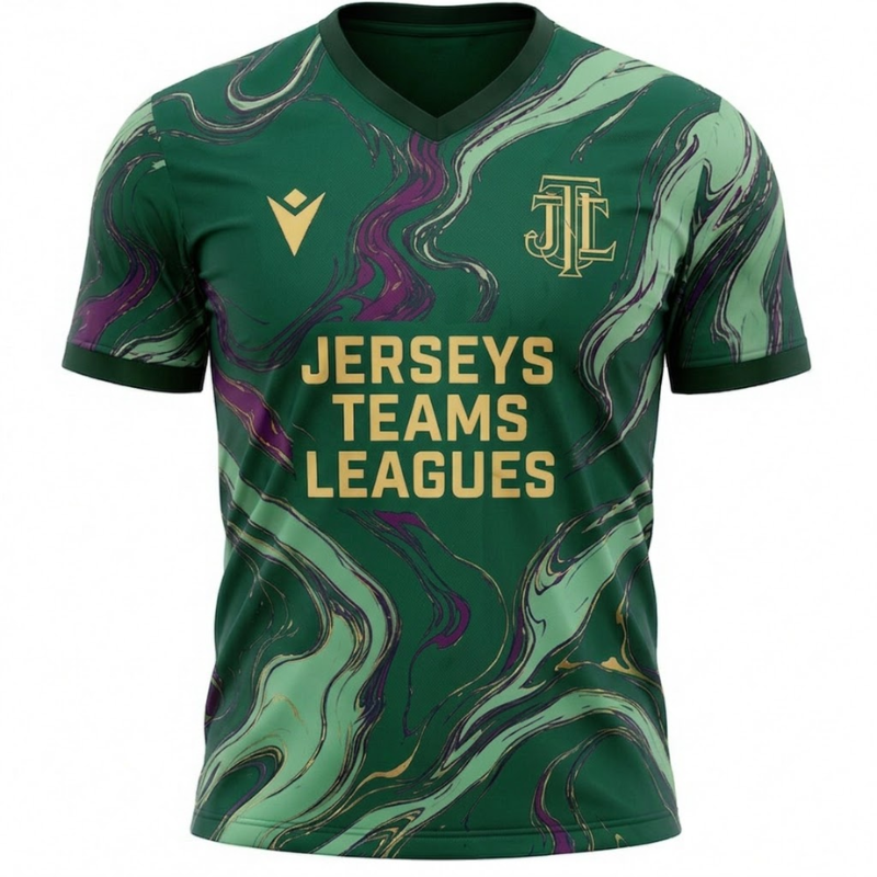Men's Green & Purple Marbled Football Shirt - Jersey Teams Leagues™
