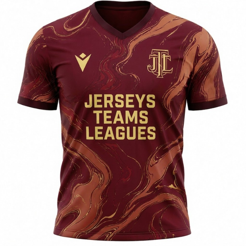 Men's Maroon & Rose Gold Marbled Football Shirt - Jersey Teams Leagues™