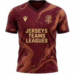 Men's Maroon & Rose Gold Marbled Football Shirt - Jersey Teams Leagues™