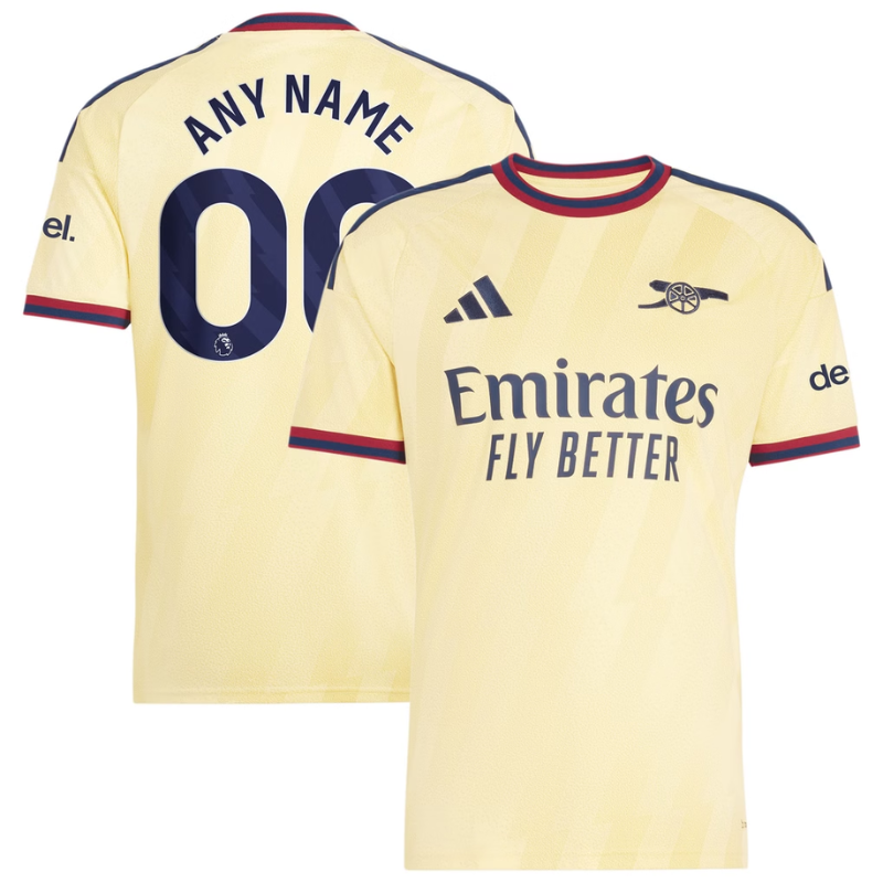 Men's Pale Yellow & Navy Custom Football Shirt (Arsenal)