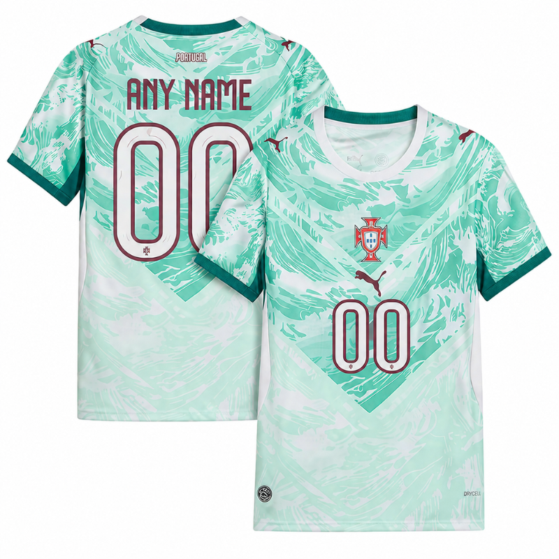 Men's Premium Mint Green and Teal Abstract Pattern Football Shirt – Slim Fit Pro-Style Matchday Performance Top