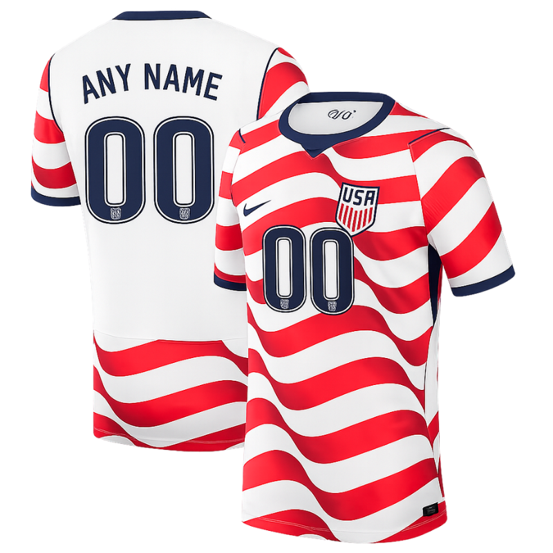 Men's Premium Red and White Wavy Striped Football Shirt – Slim Fit Pro-Style Matchday Performance Top
