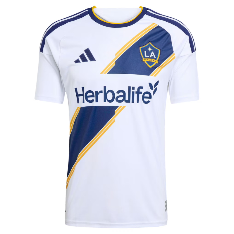 Men's Premium White Sash Custom Football Shirt – Slim Fit Pro-Style Matchday Performance Top (LA Galaxy)