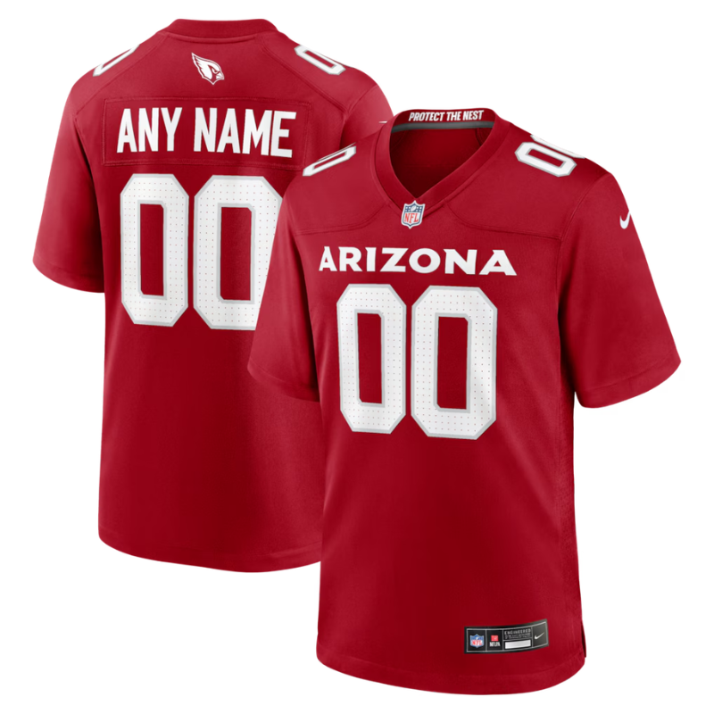 Men's Red Custom American Football Jersey (Arizona)