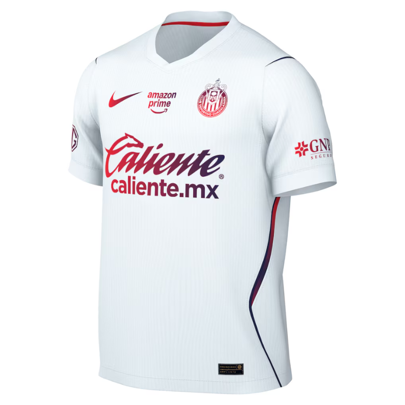 Men's White & Red Custom Soccer Jersey (Chivas)