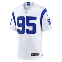 Men's White & Royal Blue American Football Jersey (Los Angeles Rams)