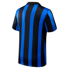 Milan Style Black & Royal Blue Striped Soccer Jersey