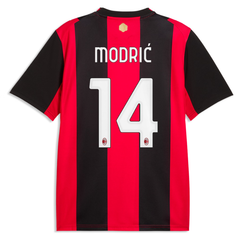 Milan Style Red & Black Striped Soccer Jersey (Modrić)