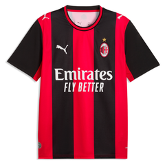 Milan Style Red & Black Striped Soccer Jersey (Modrić)