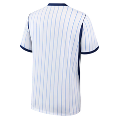 Milan Style White & Navy Pinstriped Soccer Jersey