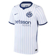 Milan Style White & Navy Pinstriped Soccer Jersey