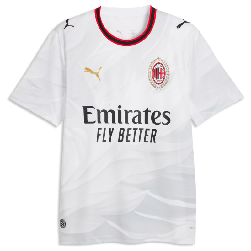 Milan Style White & Red-Black Trim Soccer Jersey (Modrić)