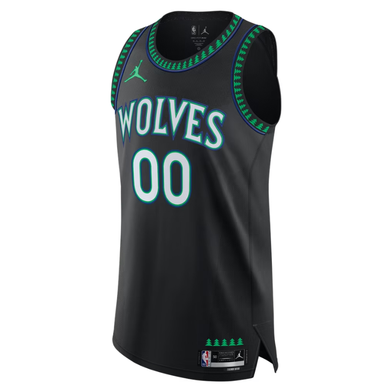 Minnesota Black, Green & Blue Statement Edition Basketball Jersey