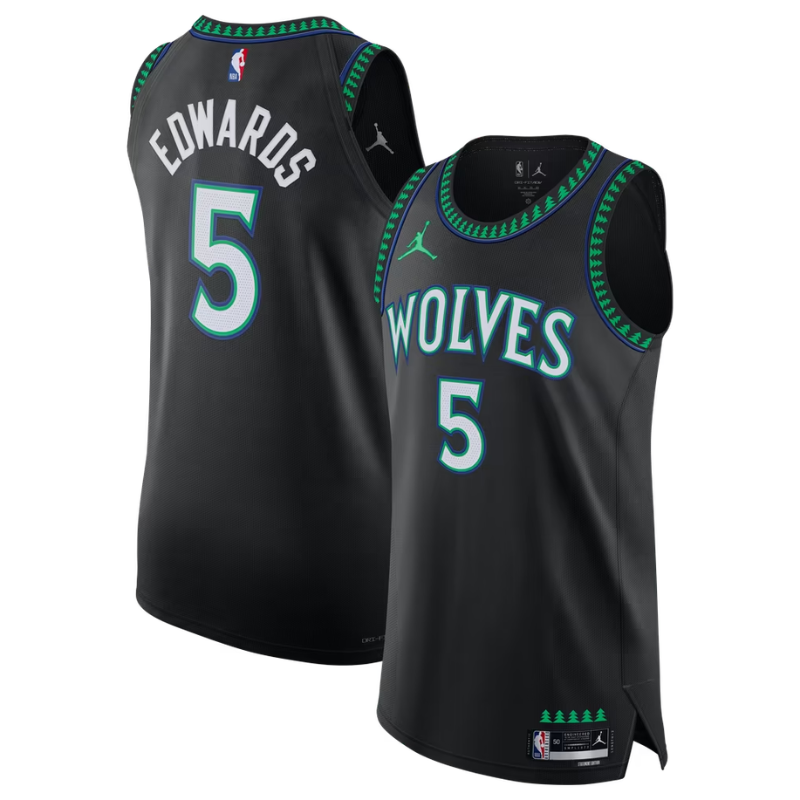 Minnesota Black, Green & Blue Statement Edition Basketball Jersey (Edwards)