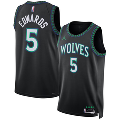Minnesota Black, Green & Blue Statement Edition Basketball Jersey (Edwards)