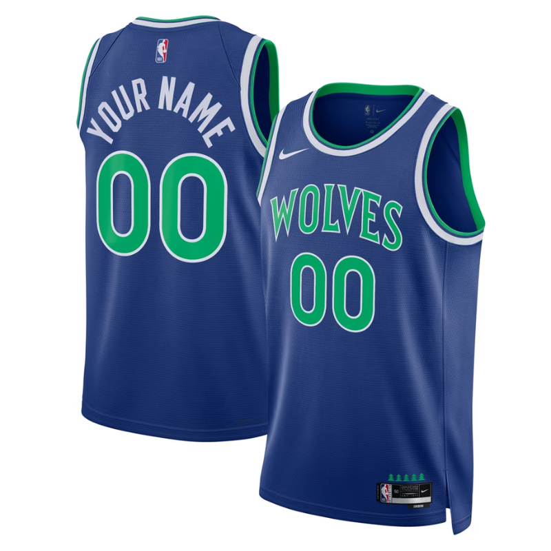 Minnesota Royal Blue, Green & White Classic Edition Basketball Jersey