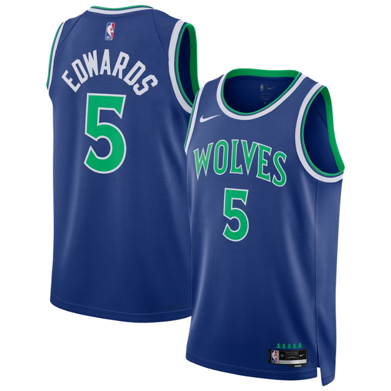Minnesota Royal Blue, Green & White Classic Edition Basketball Jersey (Edwards)
