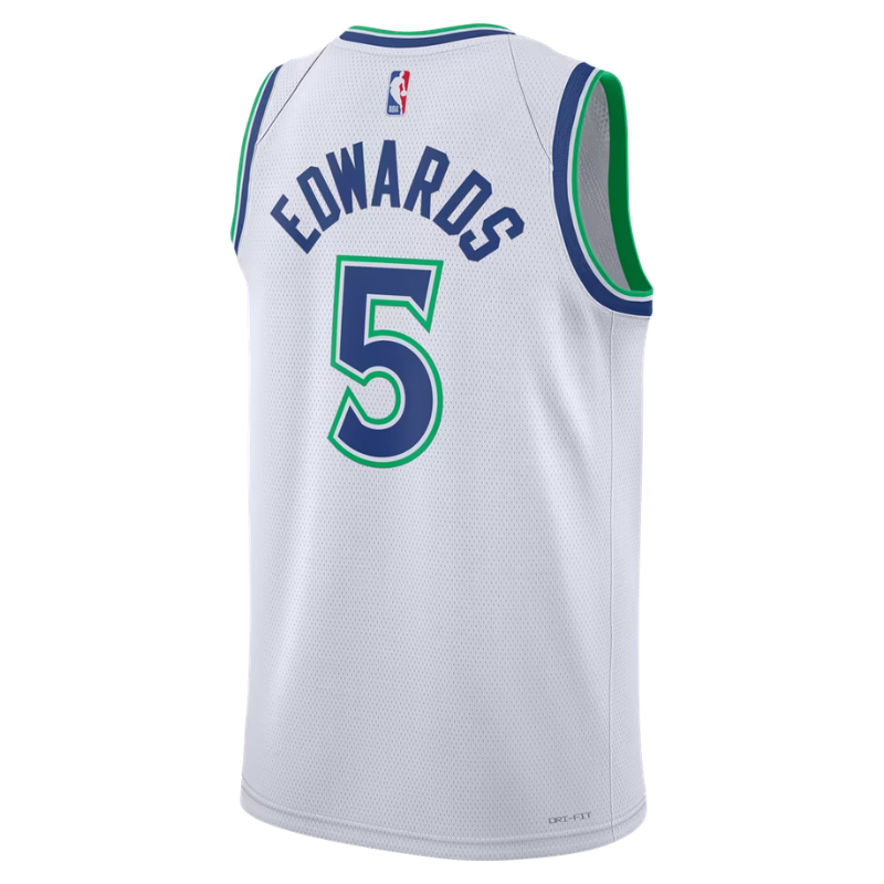 Minnesota White, Blue & Green Basketball Jersey (Edwards)