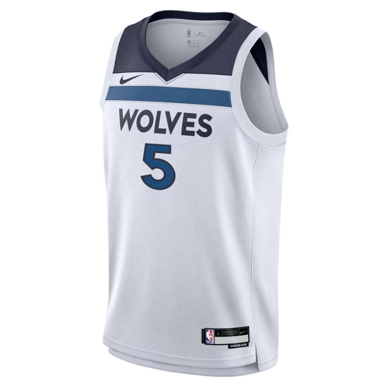 Minnesota White, Navy & Blue Association Edition Basketball Jersey (Edwards)