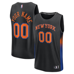 New York Knicks Black & Orange Statement Edition Basketball Jersey