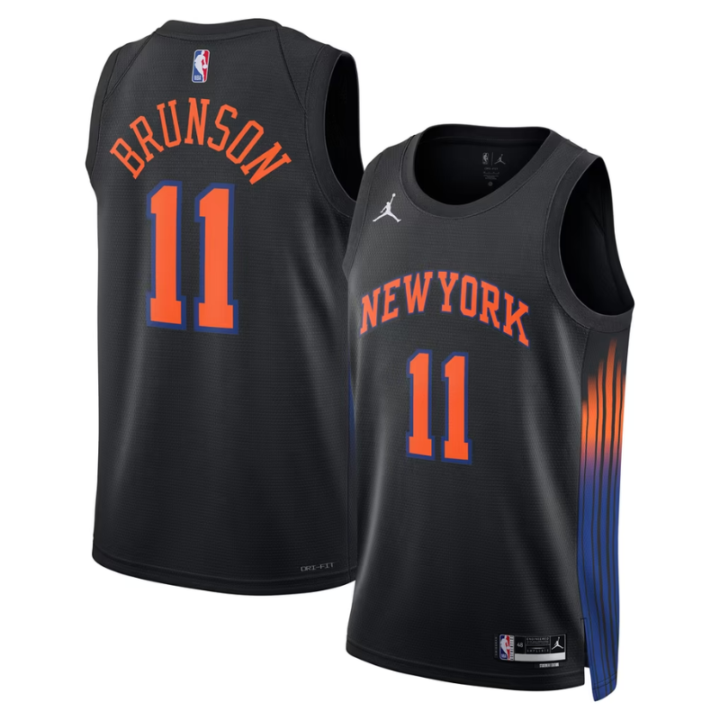 New York Knicks Black & Orange Statement Edition Basketball Jersey (Brunson)