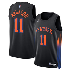 New York Knicks Black & Orange Statement Edition Basketball Jersey (Brunson)