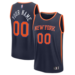 New York Knicks Navy & Orange Statement Edition Basketball Jersey