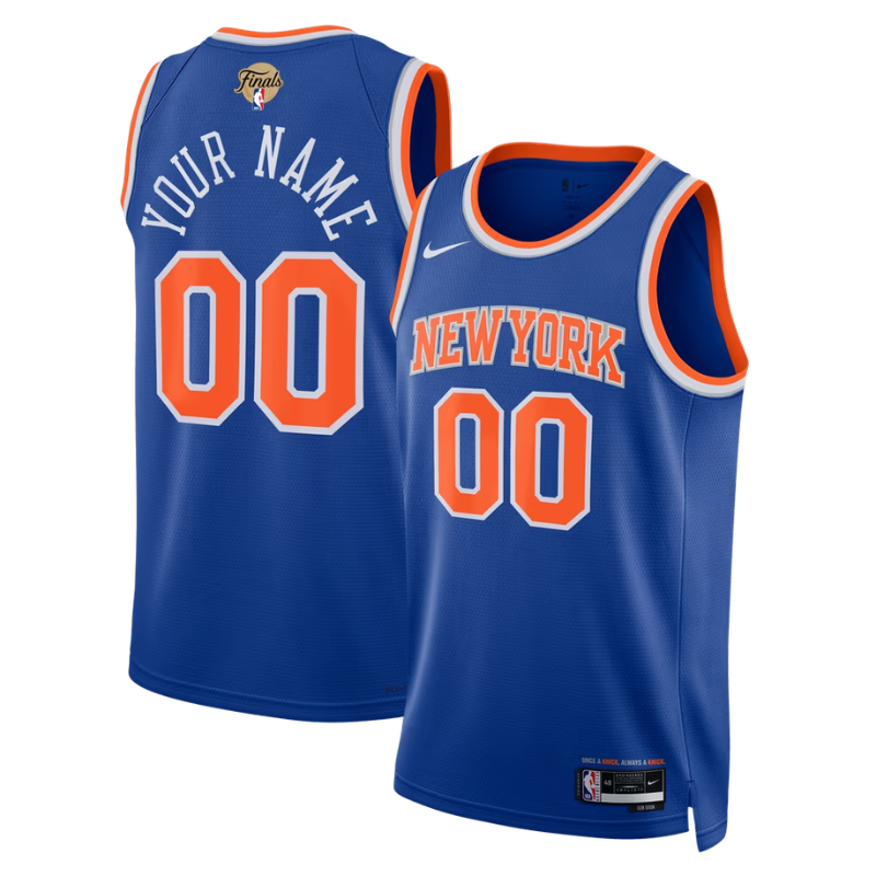 New York Knicks Royal Blue & Orange Finals Edition Basketball Jersey